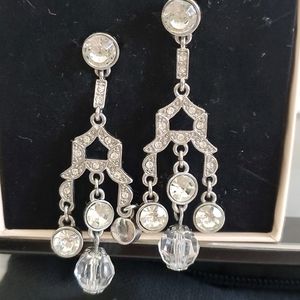 Chandelier sparkly silver earrings